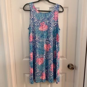Lilly Pulitzer Kristen Dress Blue Haven Raising Shell Size XL